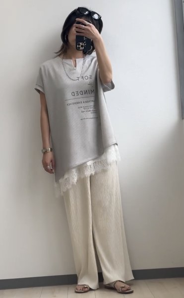 画像7: ●ご予約5倍ポイント対象●【3/13 ayane LIVEアイテム】●アシンメトリーストライプロゴトップス（予約/6月） (7)