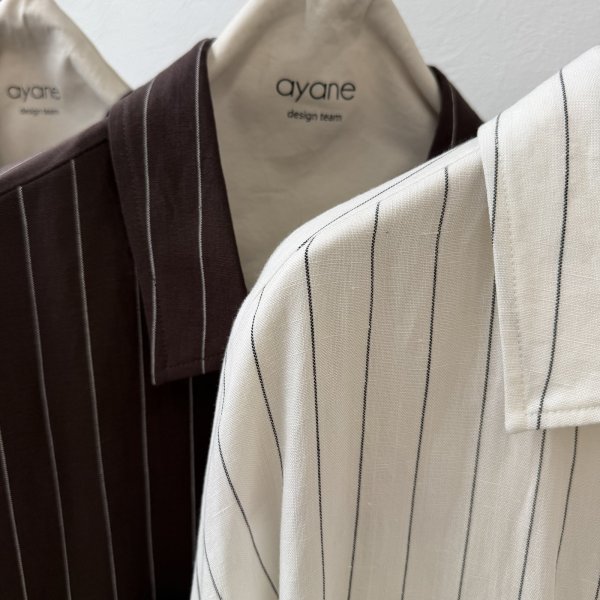 画像3: ●ご予約5倍ポイント対象●【3/13 ayane LIVEアイテム】●ピンストライプロングシャツ（予約/5-6月） (3)