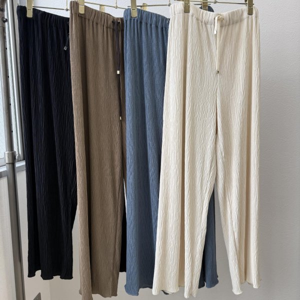 画像1: ●ご予約5倍ポイント対象●【3/13 ayane LIVEアイテム】●リブプリーツワイドパンツ（予約/5-6月） (1)