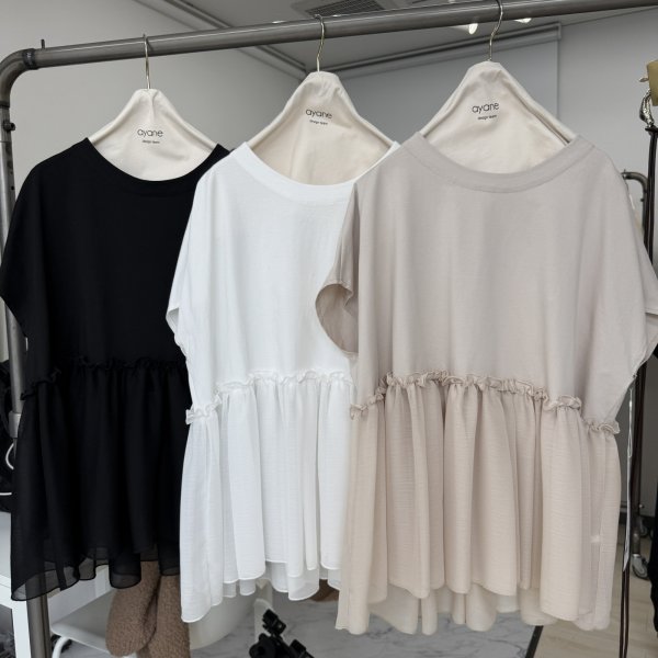 画像1: ●ご予約5 倍ポイント対象●【3/13 ayane LIVEアイテム】●シアードッキングブラウスT（予約/6月） (1)