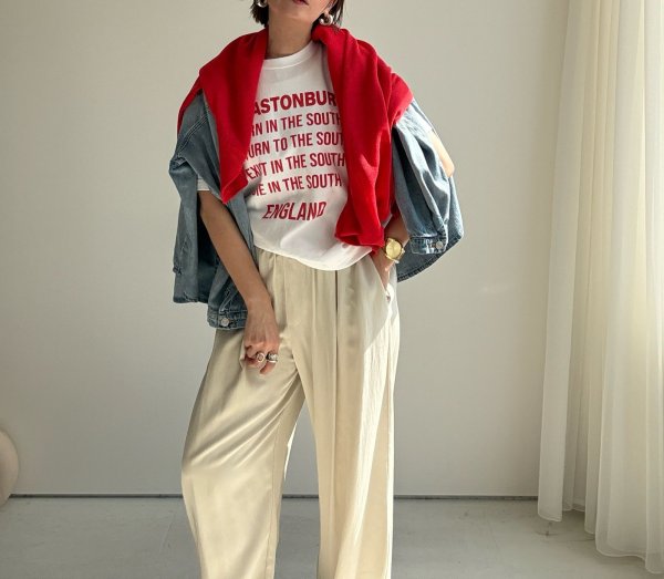 画像16: ●高身長サイズが登場!!●生産枠限り【3/16 LIVEアイテム】●さらさら春夏タックボリュームパンツ（予約） (16)