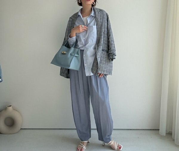 画像1: ●高身長サイズが登場!!●生産枠限り【3/16 LIVEアイテム】●さらさら春夏タックボリュームパンツ（予約） (1)