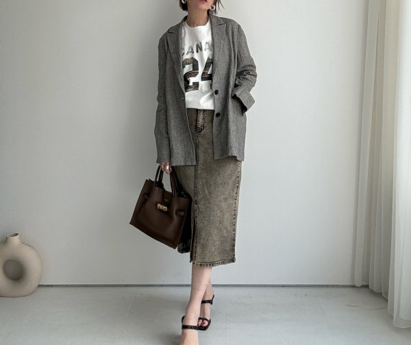 画像6: ●【3/16 LIVEアイテム】●リネンミックスブラウンチェックジャケット (6)