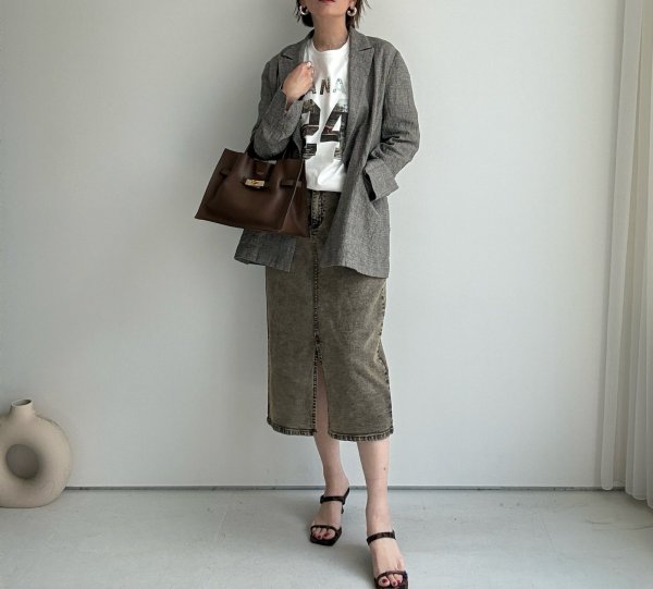 画像8: ●【3/16 LIVEアイテム】●リネンミックスブラウンチェックジャケット (8)