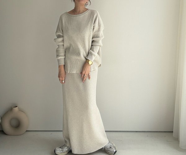 画像7: ●大人のこなれ感が素敵●セットアップ可能【3/20 LIVEアイテム】●サーマルロングスカート (7)