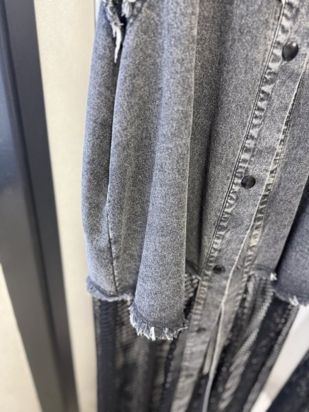 画像6: ●期間限定ご予約5倍ポイント●【3/25LIVEアイテム】デニムメッシュ切替ジレワンピ（予約/5月） (6)