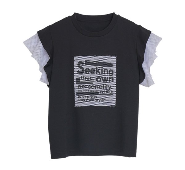 画像2: ●期間限定ご予約5倍ポイント●【3/25LIVEアイテム】メッシュ切替デザインロゴトップス（予約/5月） (2)