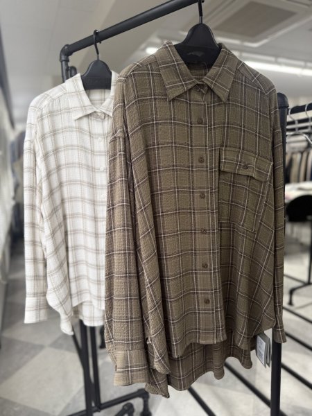 画像1: ●SALE●メーカー在庫限り●【3/31 LIVEアイテム】とろみチェックオーバーシャツ (1)