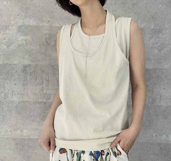 画像2: ●期間限定●ご予約5倍ポイント●【4/3LIVEアイテム】アシンメトリーデザインタンク（予約/6月） (2)