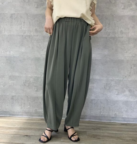 画像1: ●期間限定●ご予約5倍ポイント●ウエスト最大130cm超え⁉低身長サイズもあり◎【4/3LIVEアイテム】さらさらサルエルパンツ（予約/5月） (1)