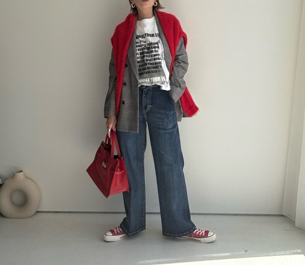 画像21: ●期間限定●ご予約10倍ポイント●【4/11LIVEアイテム】配色ダブルジャケット（予約/8-9月） (21)