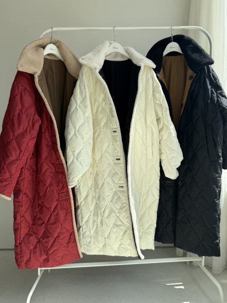 画像29: ●期間限定●ご予約10倍ポイント●【4/11LIVEアイテム】ボアトリムリバーシブルダウンコート（予約/9-10月） (29)