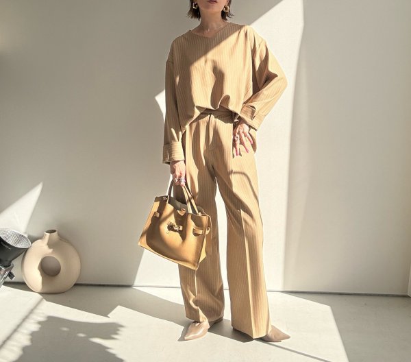 画像8: ●期間限定●ご予約10倍ポイント●【4/11LIVEアイテム】ピンストライプVネックプルオーバー（予約/8-9月） (8)