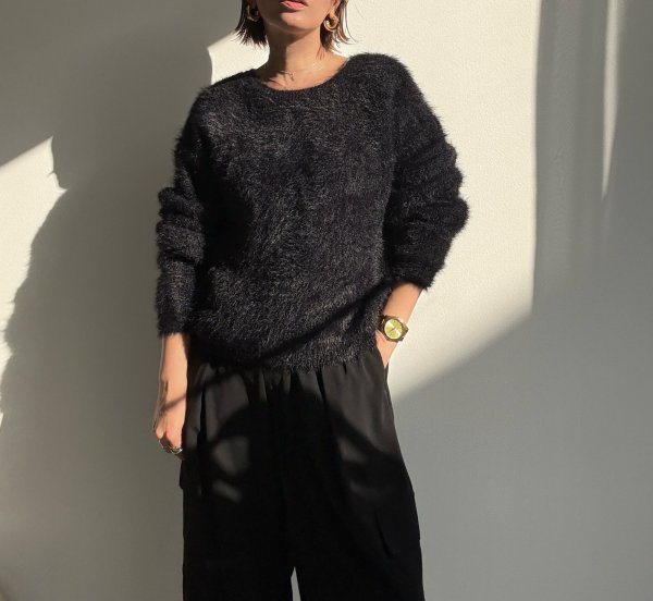 画像8: ●期間限定●ご予約10倍ポイント●【4/11LIVEアイテム】2WAYシャギーレースアップニット（予約/9-10月） (8)