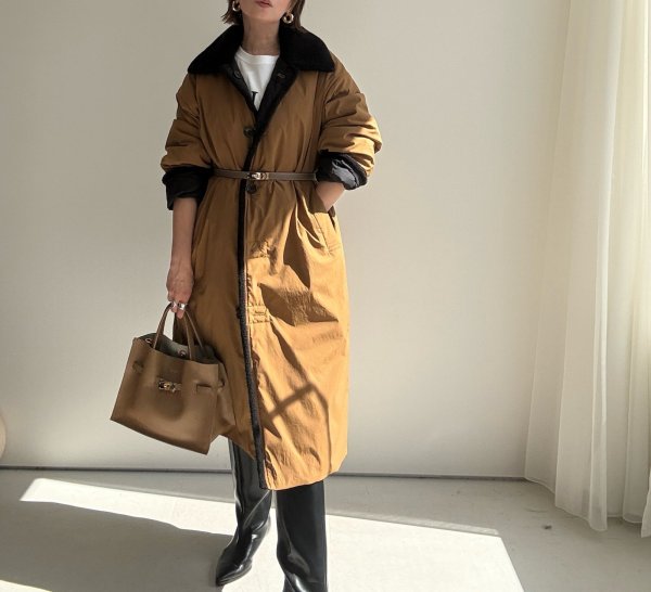 画像4: ●期間限定●ご予約10倍ポイント●【4/11LIVEアイテム】ボアトリムリバーシブルダウンコート（予約/9-10月） (4)