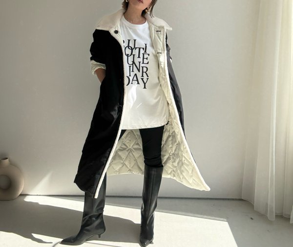 画像16: ●期間限定●ご予約10倍ポイント●【4/11LIVEアイテム】ボアトリムリバーシブルダウンコート（予約/9-10月） (16)