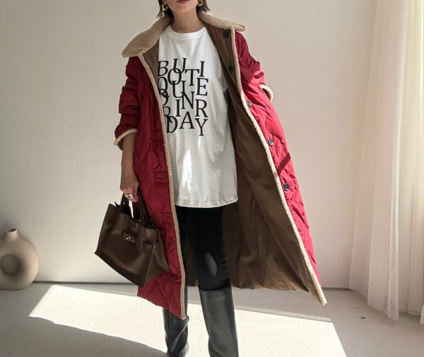 画像26: ●期間限定●ご予約10倍ポイント●【4/11LIVEアイテム】ボアトリムリバーシブルダウンコート（予約/9-10月） (26)