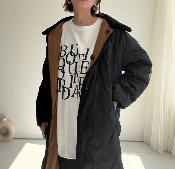 画像5: ●期間限定●ご予約10倍ポイント●【4/11LIVEアイテム】ボアトリムリバーシブルダウンコート（予約/9-10月） (5)