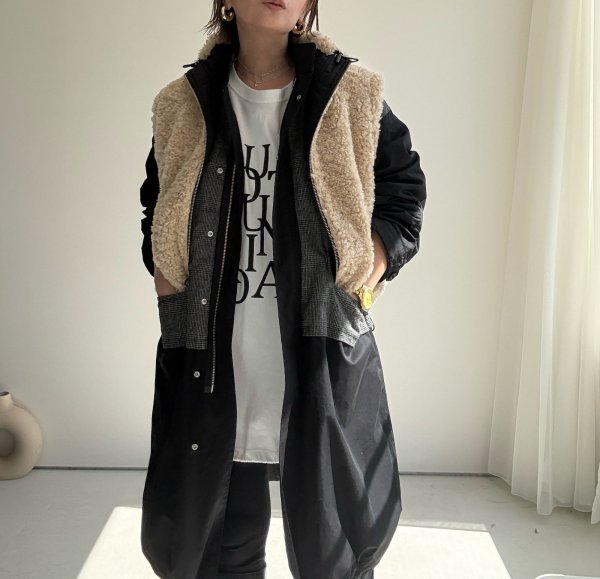 画像4: ●期間限定●ご予約10倍ポイント●【4/11LIVEアイテム】リバーシブルボアパデッドベスト（予約/9-10月） (4)