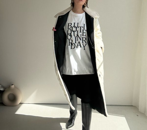 画像10: ●期間限定●ご予約10倍ポイント●【4/11LIVEアイテム】ボアトリムリバーシブルダウンコート（予約/9-10月） (10)