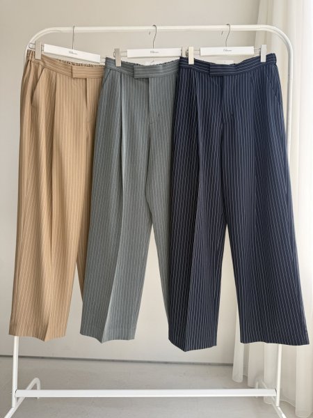 画像11: ●期間限定●ご予約10倍ポイント●【4/11LIVEアイテム】ピンストライプタックワイドパンツ（予約/8-9月） (11)