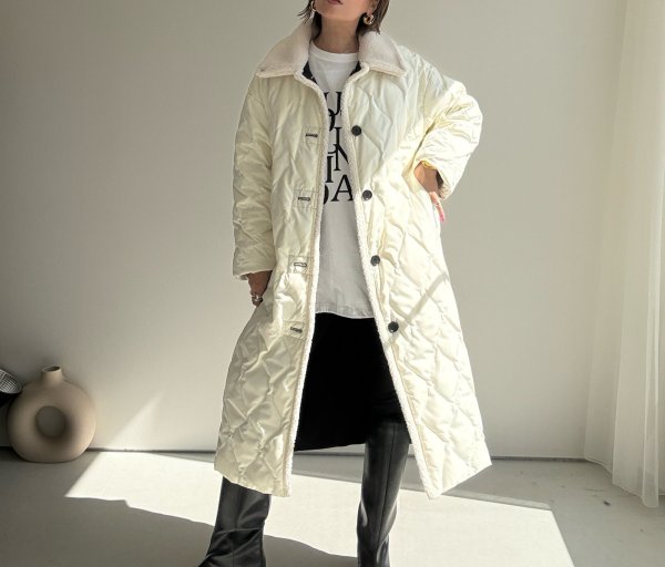 画像11: ●期間限定●ご予約10倍ポイント●【4/11LIVEアイテム】ボアトリムリバーシブルダウンコート（予約/9-10月） (11)