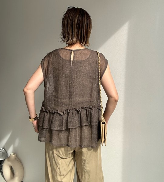 画像3: ●メーカー在庫限り●【4/15 LIVEアイテム】シアーアシメフリルブラウス（メーカー確認後確保）（予約/5月） (3)