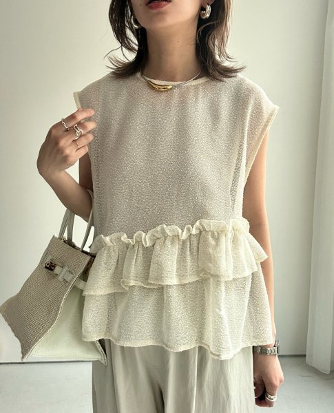 画像9: ●メーカー在庫限り●【4/15 LIVEアイテム】シアーアシメフリルブラウス（メーカー確認後確保）（予約/5月） (9)