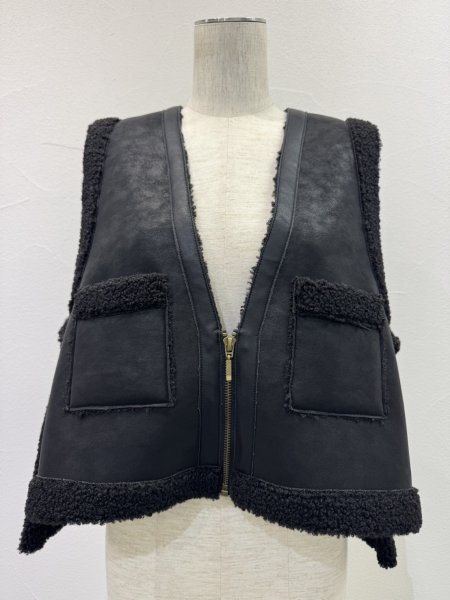 画像6: ●期間限定●ご予約10倍ポイント●【4/18LIVEアイテム】CYAN TOKYO ●バックオーバームートンベスト（予約/9-10月） (6)