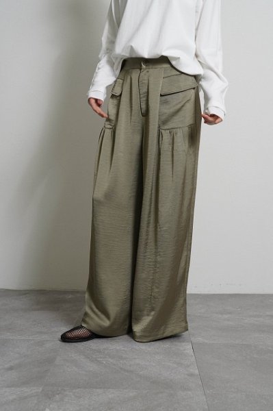 画像1: ●期間限定●ご予約10倍ポイント●【4/18LIVEアイテム】CYAN TOKYO ●ギャザーポケットサテンワイド（予約/9-10月） (1)