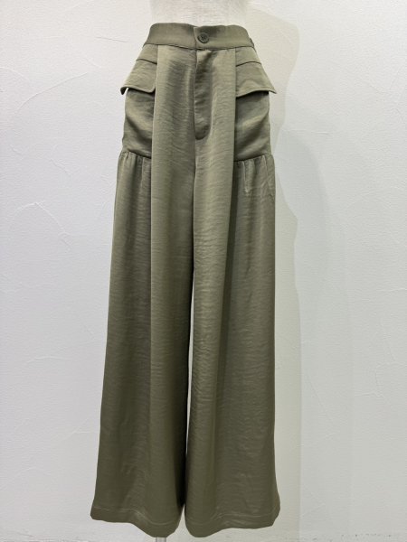 画像3: ●期間限定●ご予約10倍ポイント●【4/18LIVEアイテム】CYAN TOKYO ●ギャザーポケットサテンワイド（予約/9-10月） (3)