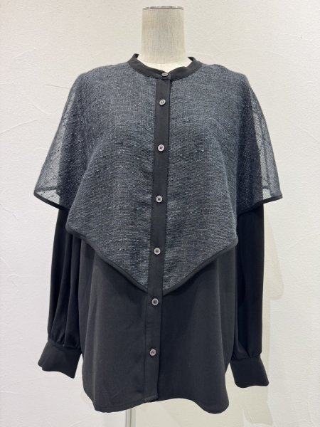 画像6: ●期間限定●ご予約10倍ポイント●【4/18LIVEアイテム】CYAN TOKYO ●ラメメッシュケープレイヤーシャツ（予約/9-10月） (6)