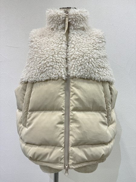 画像4: ●期間限定●ご予約10倍ポイント●【4/18LIVEアイテム】CYAN TOKYO ●シャギーボアコンビダウンベスト（予約/9-10月） (4)