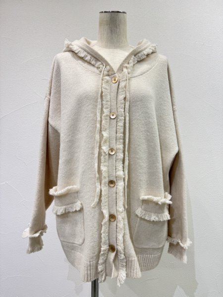 画像6: ●期間限定●ご予約10倍ポイント●【4/18LIVEアイテム】CYAN TOKYO ●トリムフリンジニットフーディ（予約/9-10月） (6)