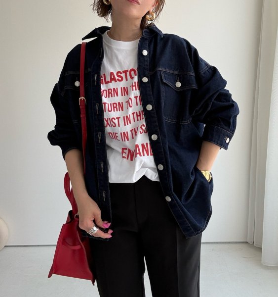 画像1: ●限定カラー登場●期間限定ご予約5倍840ポイント●【4/18 LIVEアイテム】●デニムシャツライクジャケット（インディゴ）（予約/7月） (1)