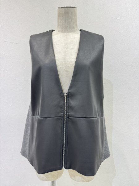 画像5: ●期間限定●ご予約10倍ポイント●【4/18LIVEアイテム】CYAN TOKYO ●ヴィーガンレザーフレアベスト（予約/9-10月） (5)