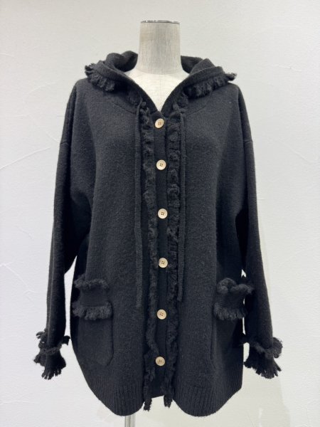 画像10: ●期間限定●ご予約10倍ポイント●【4/18LIVEアイテム】CYAN TOKYO ●トリムフリンジニットフーディ（予約/9-10月） (10)