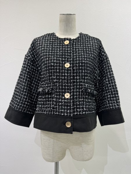 画像5: ●期間限定●ご予約10倍ポイント●【4/18LIVEアイテム】CYAN TOKYO ●ハーフスリーブツイードジャケット（予約/8-9月） (5)