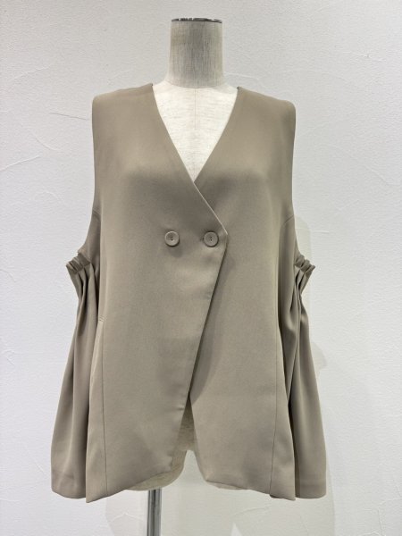 画像3: ●期間限定●ご予約10倍ポイント●【4/18LIVEアイテム】CYAN TOKYO ●アームプリーツジョーゼットベスト（予約/8-9月） (3)