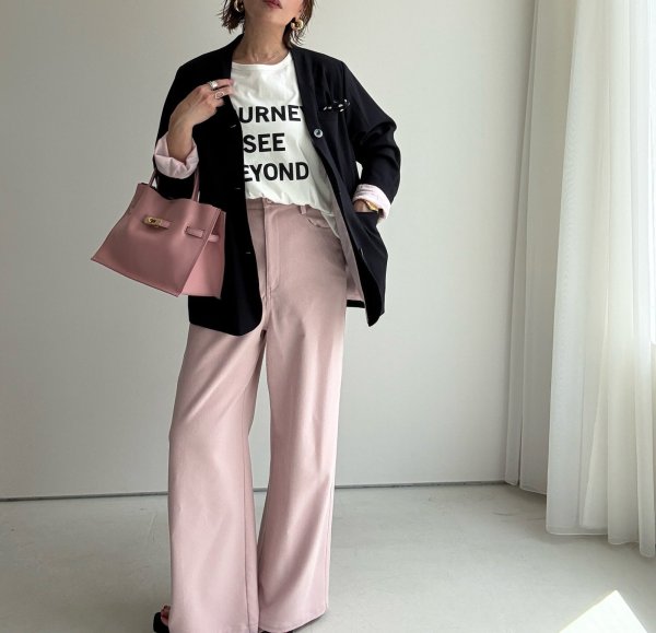 画像1: ●脚長に見える！美ラインボトム【LIVEアイテム】●ハイウエストバギーパンツ (1)