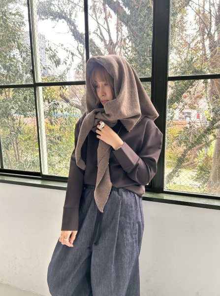 画像2: ●期間限定●ご予約10倍ポイント●【4/20LIVEアイテム】PRIORITY ●ウールブレンドストール（予約/8-9月） (2)