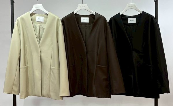 画像5: ●期間限定●ご予約10倍ポイント●【4/20LIVEアイテム】PRIORITY ●エコレザーノーカラージャケット（予約/8-9月） (5)