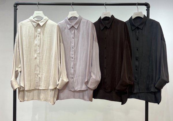 画像2: ●期間限定●ご予約10倍ポイント●【4/20LIVEアイテム】PRIORITY ●サテンオーバーシャツ（予約/8-9月） (2)