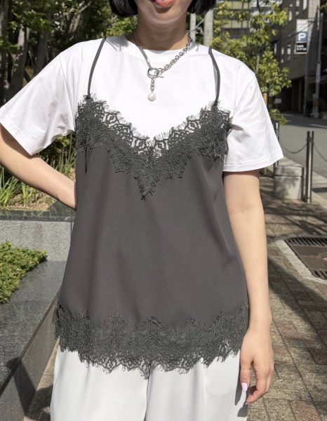 画像7: ●生産枠わずか● 【6/1 LIVEアイテム】ドッキングデザインレースキャミT（予約/6-7月） (7)