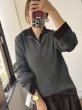 画像4: ●めちゃくちゃ伸びーーる着心地満点の素材◎期間限定●ご予約10倍ポイント●PRIORITY【6/19 LIVEアイテム】タートルリブニットPO（予約/10月） (4)