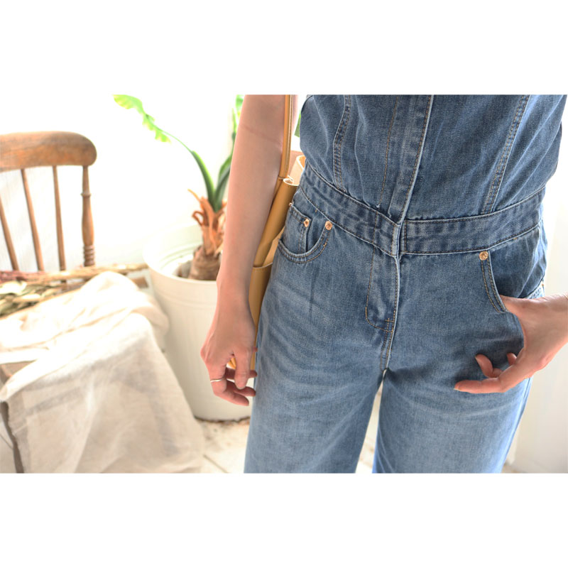 bustier denim overalls - La-mer